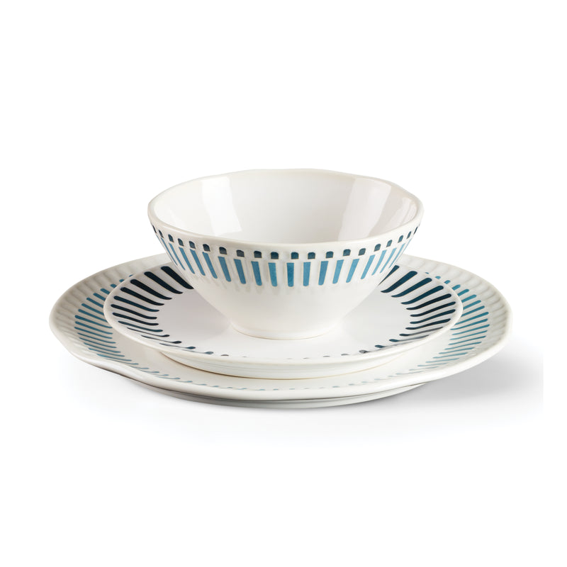 Artisanal Stripe 12 Piece Dinnerware Set