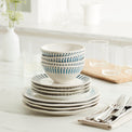 Artisanal Stripe 12 Piece Dinnerware Set