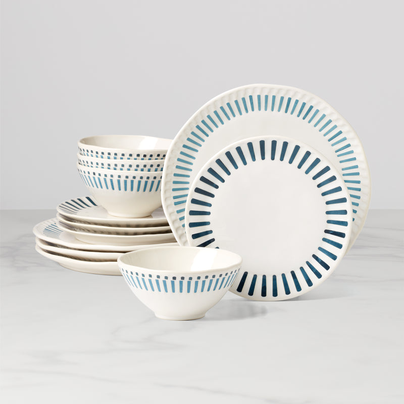 Artisanal Stripe 12-Piece Dinnerware Set