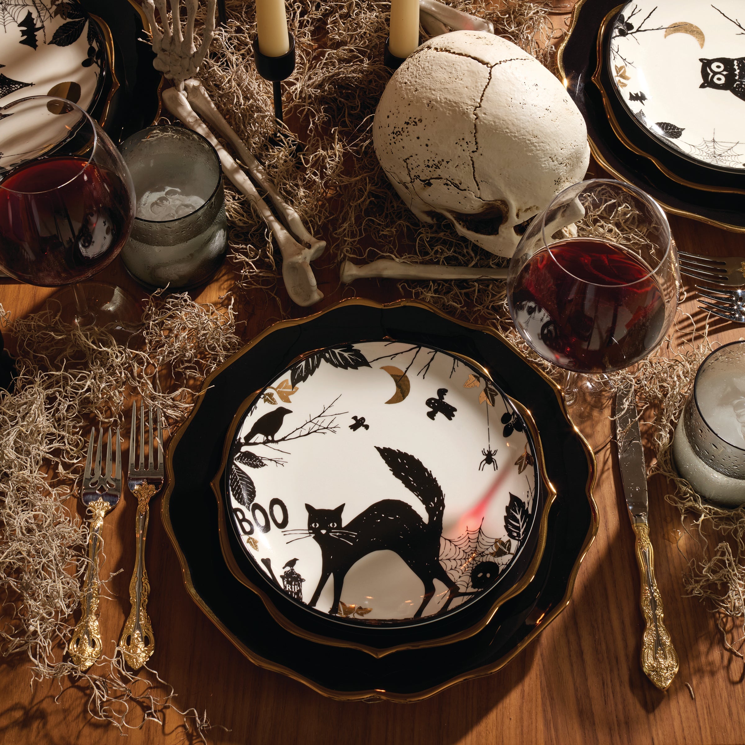 ハロウィン★食器set Haunted Halloween Accent Plates, Set of 4 – Lenox Corporation