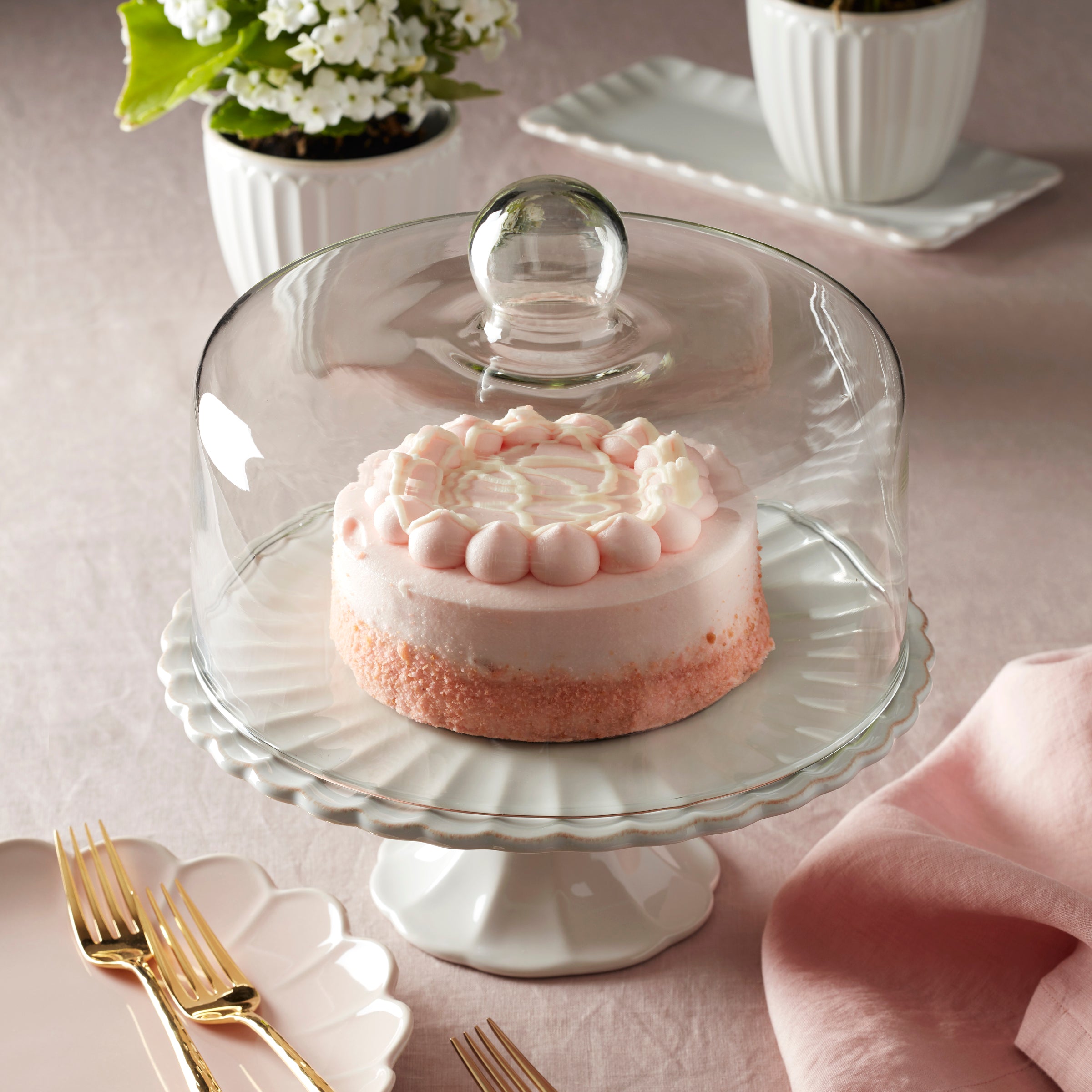 French Perle White Cake Plate with Dome – Lenox Corporation
