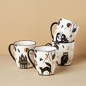 Vintage Haunted Halloween Mugs, Set of 4, Assorted