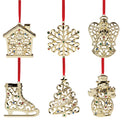 Sparkle & Scroll Multicolor Jeweled Gold Ornaments, Set Of 6