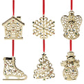 Sparkle & Scroll Multicolor Jeweled Gold Ornaments, Set Of 6