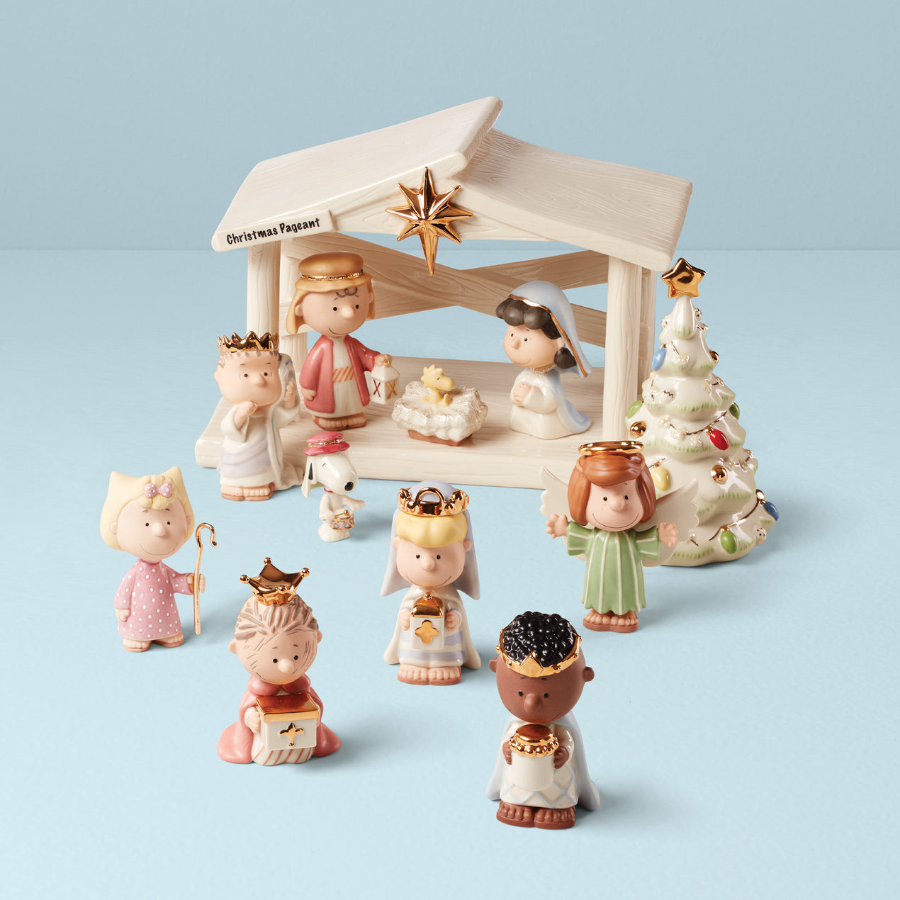 【新品】Peanuts Christmas Pageant ミニチュア Peanuts 7-Piece Christmas Pageant Figurines – Lenox Corporation