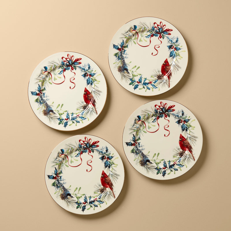 Winter Greetings Dinner Plates, Set of 4