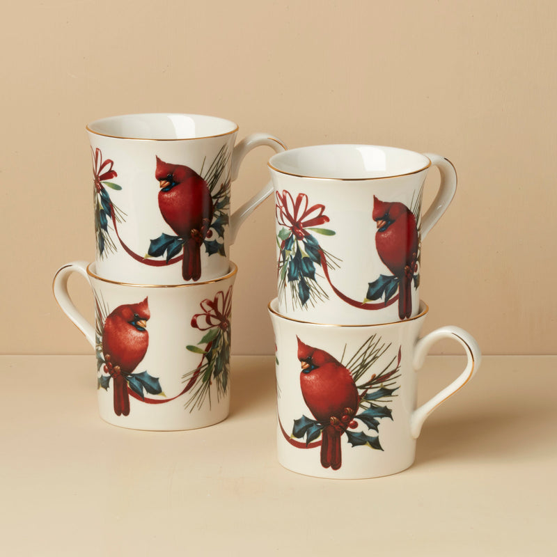 Winter Greetings Mugs, Set of 4