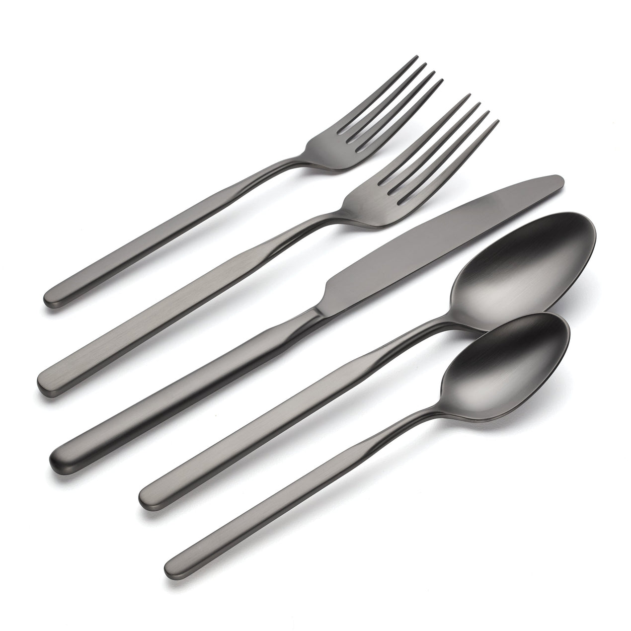 Mercer Gunmetal Satin 18/0 5-Piece Place Setting