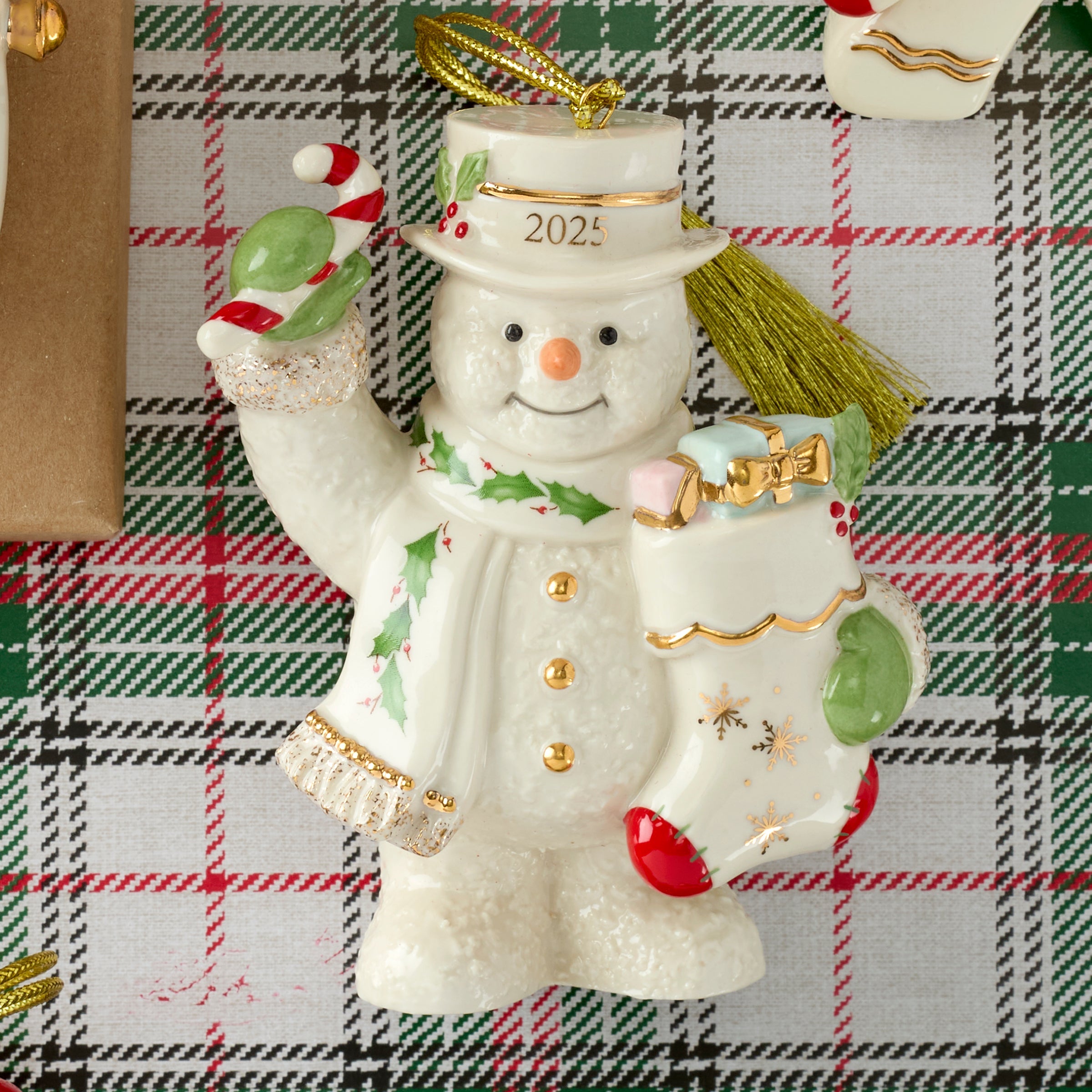 2025 Snowman With Stocking Ornament – Lenox Corporation