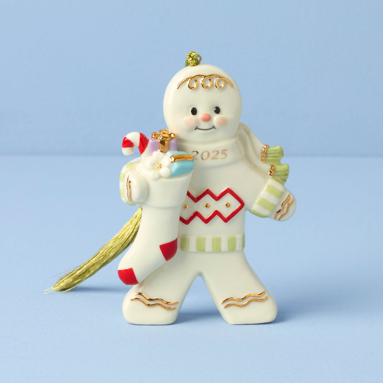 cambridge silversmiths 2025 Gingerbread with Stocking Ornament