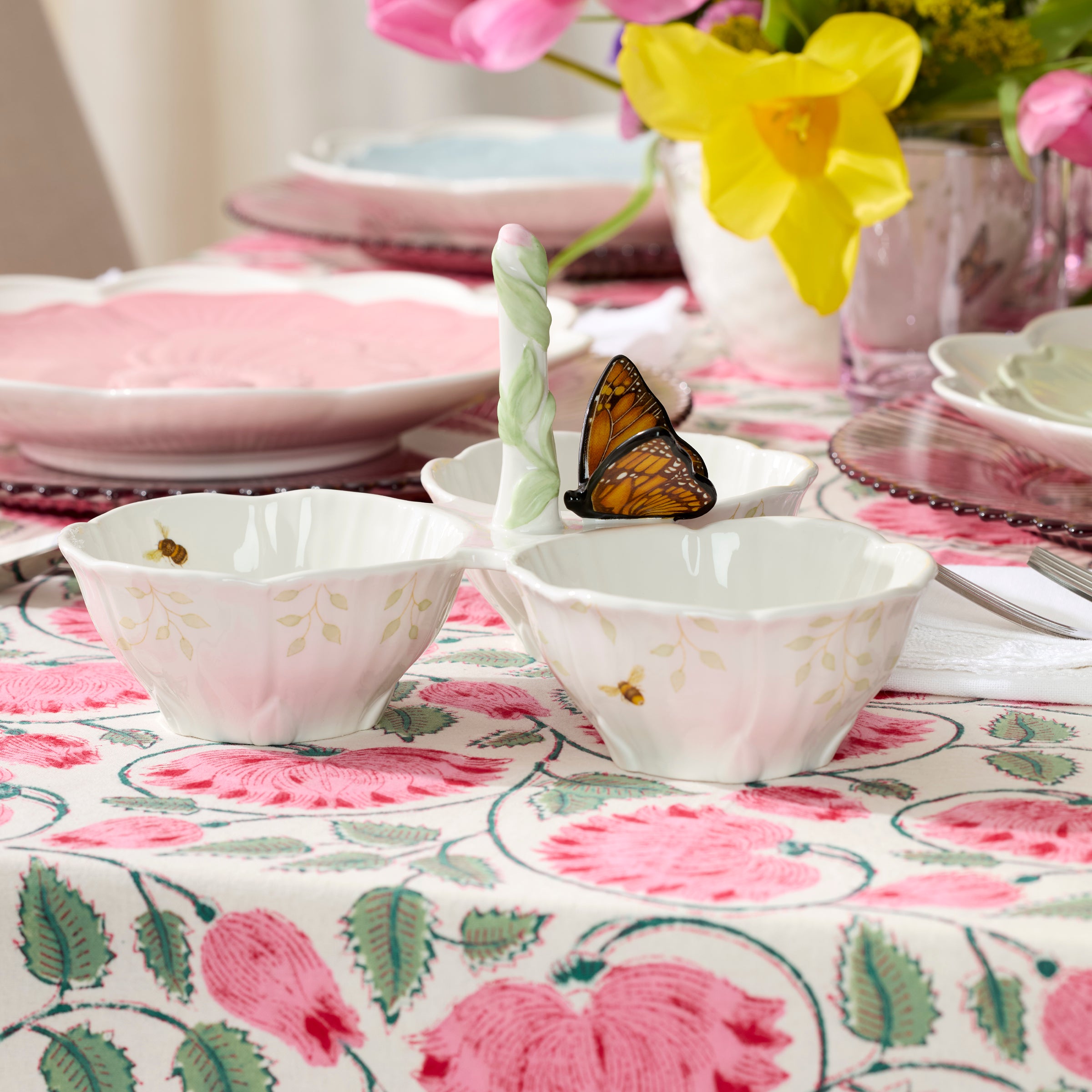 Butterfly Meadow Floral 3-Section Server – Lenox Corporation