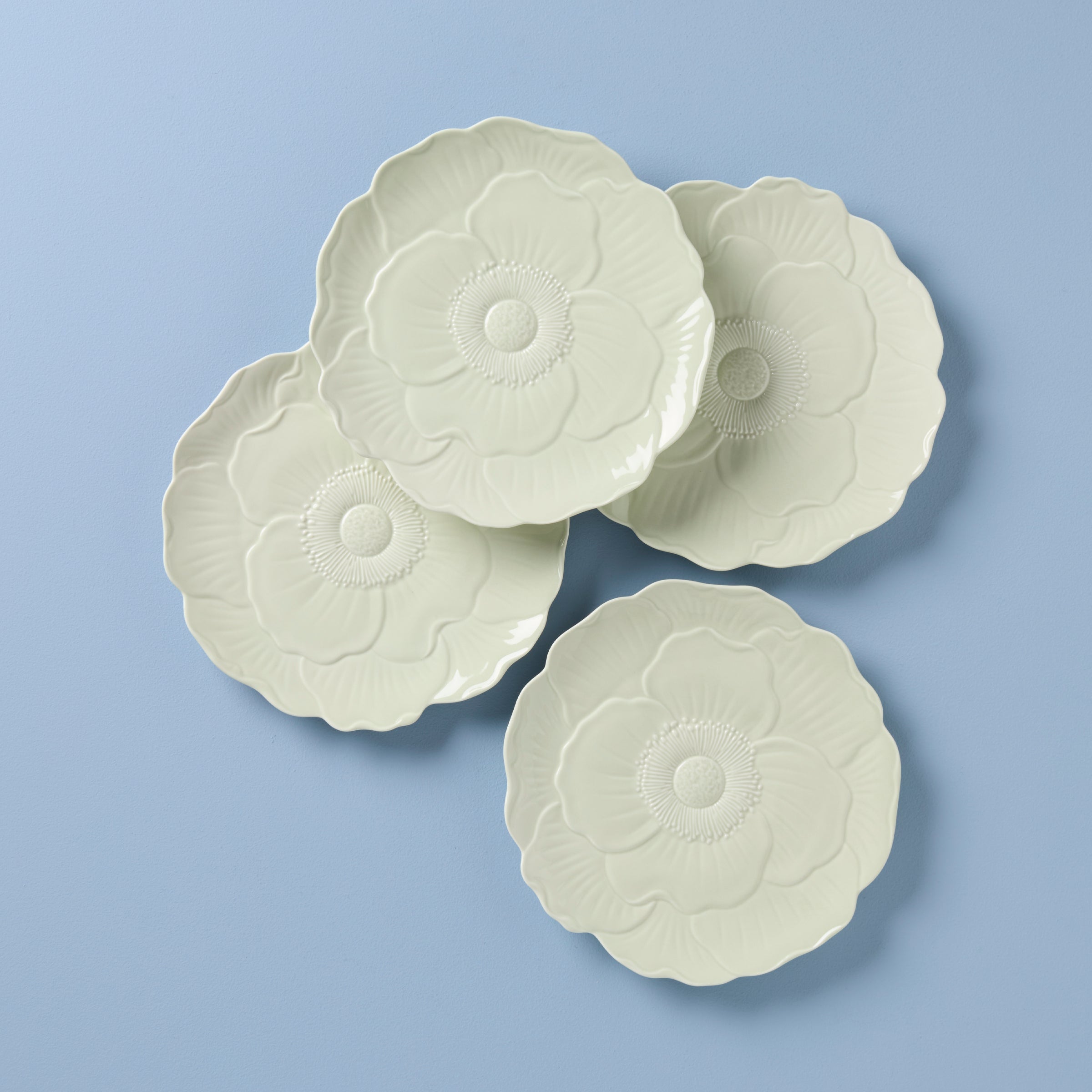 Butterfly Meadow Floral Green Accent Plates, Set of 4 – Lenox