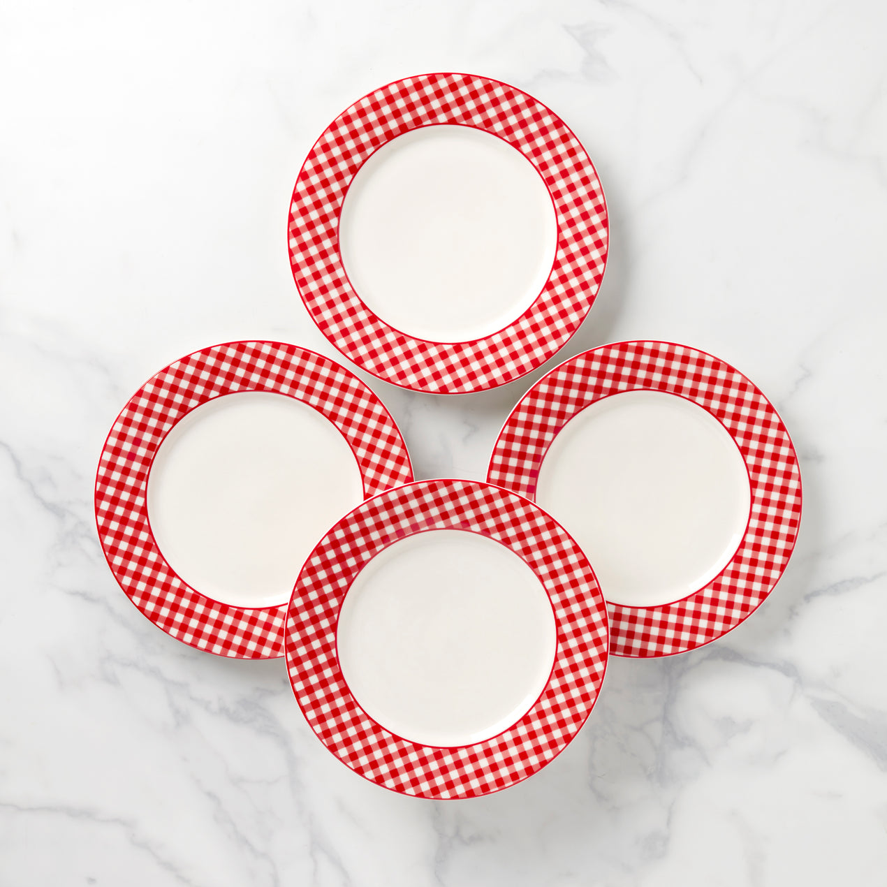 cambridge silversmiths Gingham Red Dinner Plates Set of 4