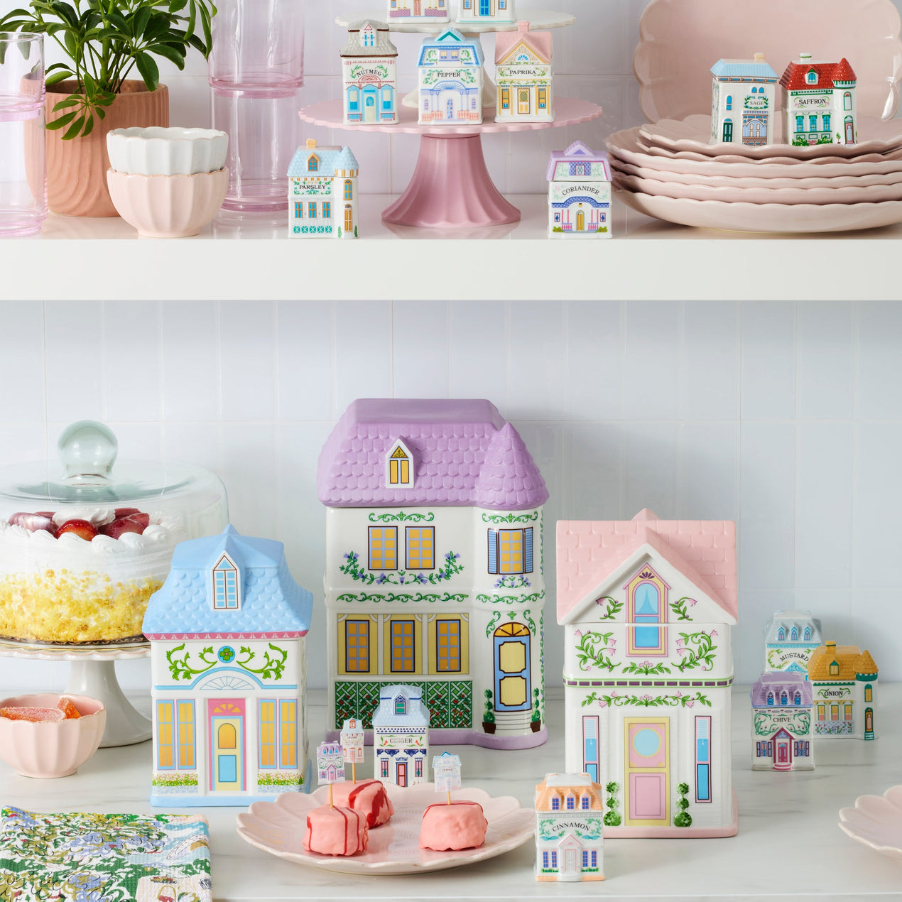 Lenox Village House Canisters, Set Of 3