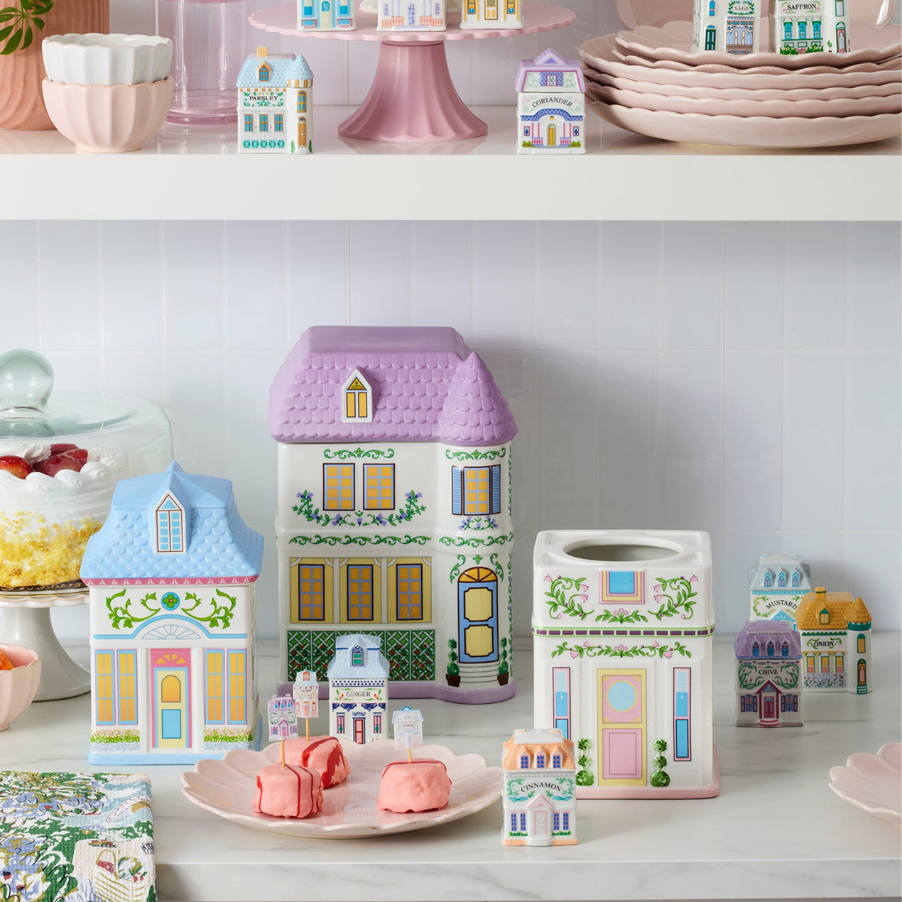 Lenox Village House Canisters, Set Of 3