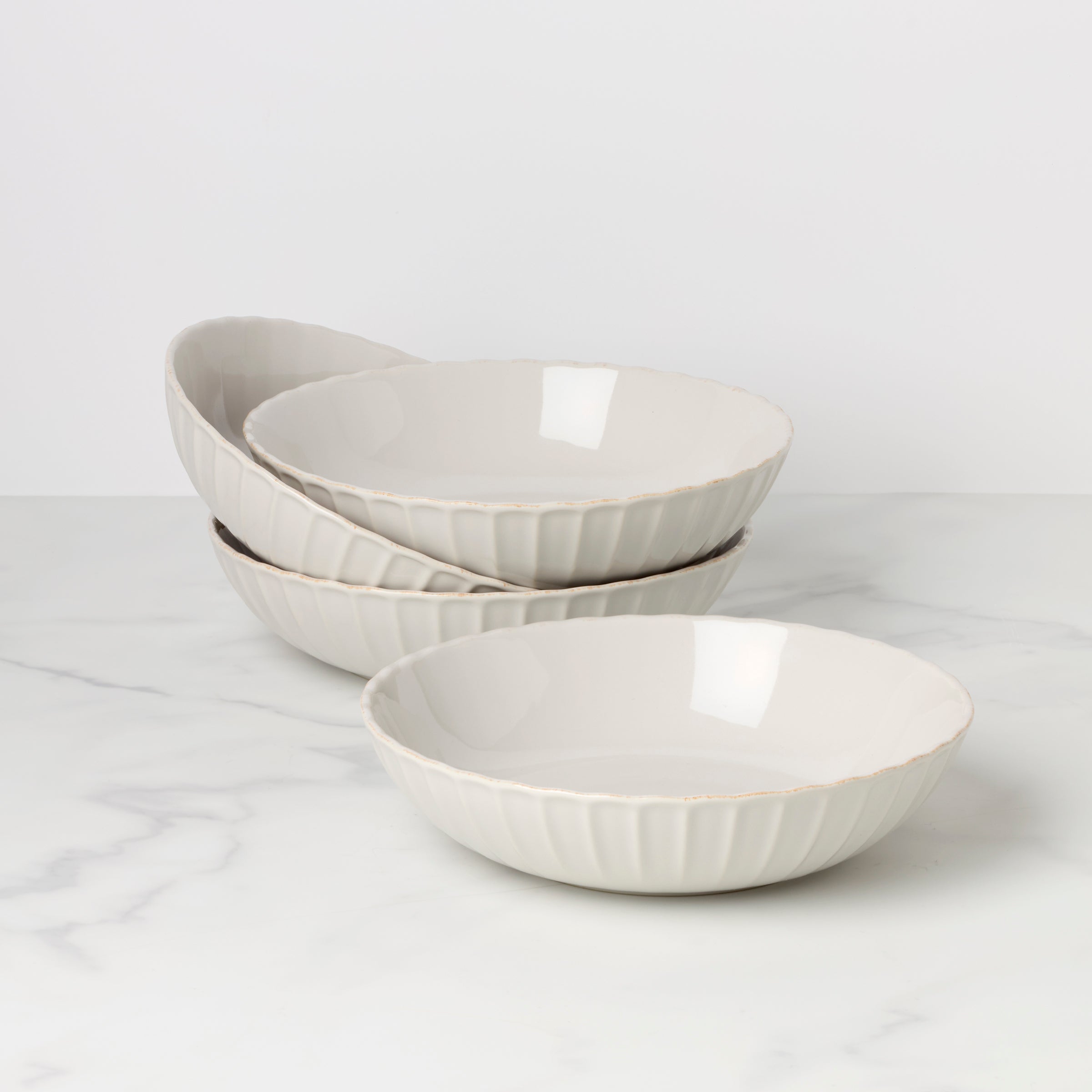 French Perle Scallop White Pasta Bowls, Set of 4 – Lenox Corporation