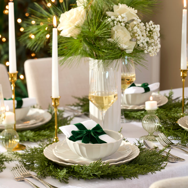 French Perle Scallop White 12-Piece Dinnerware Set