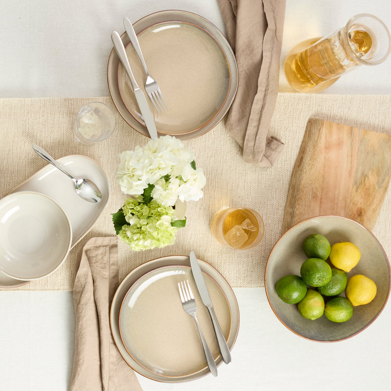 Organic Shades 12-Piece Dinnerware Set, Oatmeal