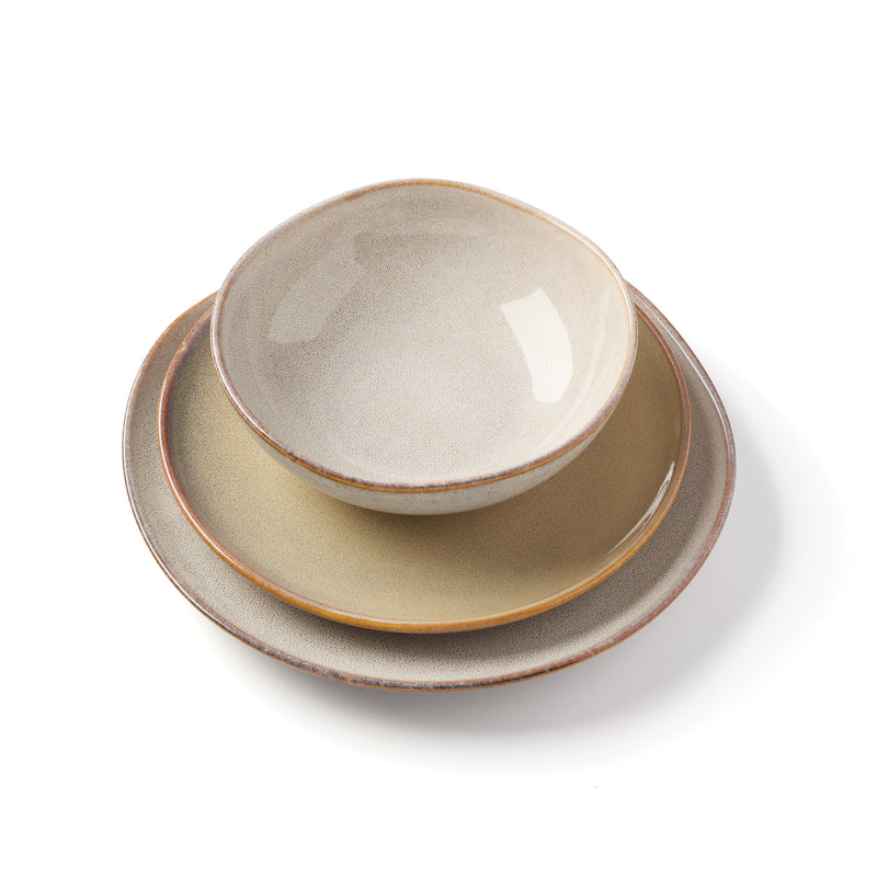 Organic Shades 12-Piece Dinnerware Set, Oatmeal