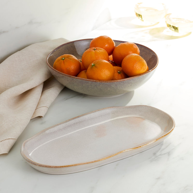 Organic Shades 2-Piece Serving Set, Oatmeal