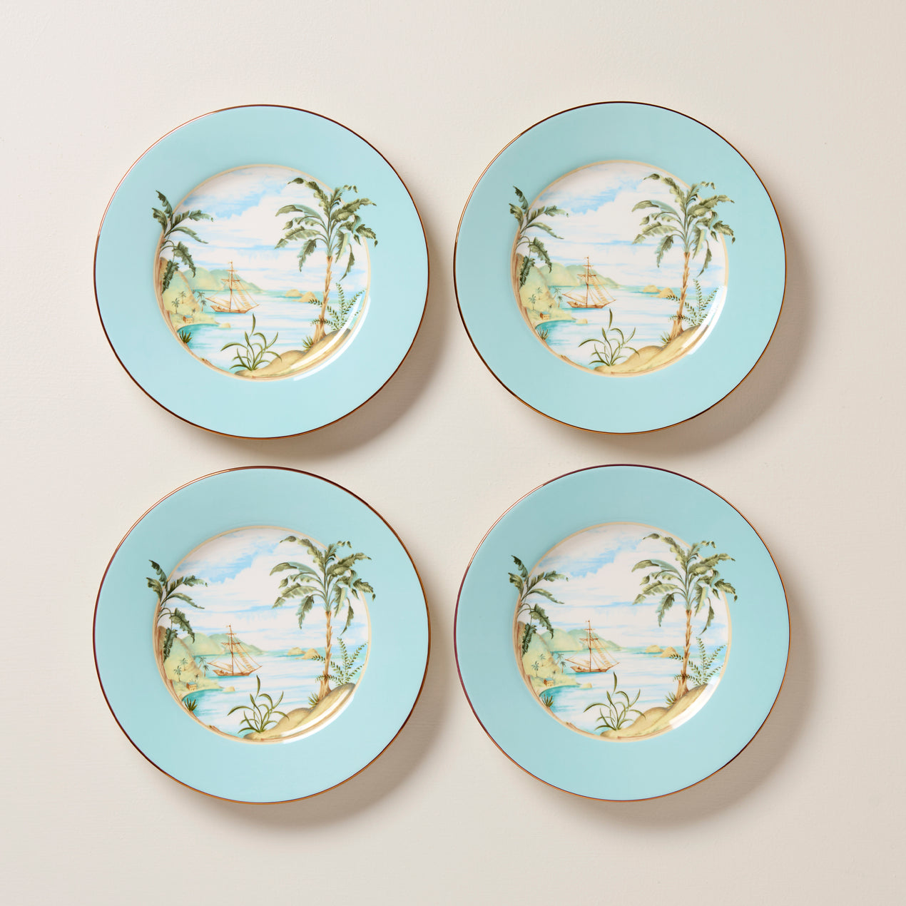 cambridge silversmiths British Colonial Tradewind Accent Plates Set of 4
