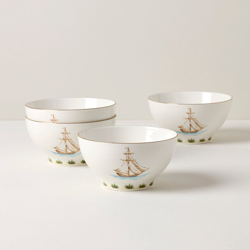 British Colonial Tradewind Rice Bowls, Set of 4