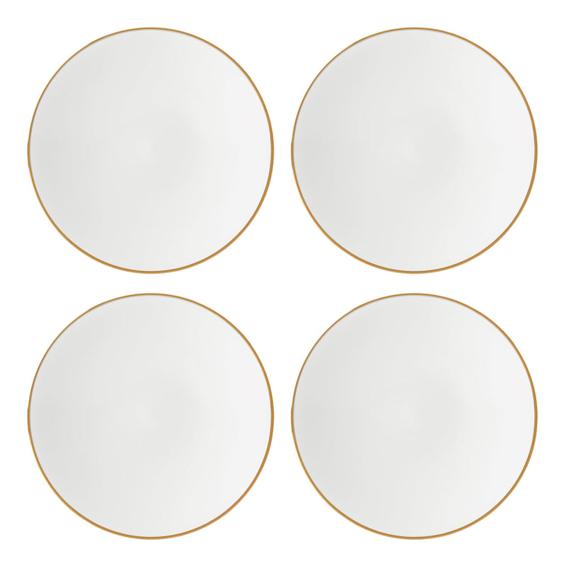 Trianna White Coupe Salad Plates, Set of 4