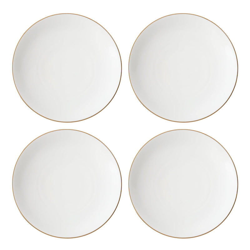 Trianna White Coupe Dinner Plates, Set of 4