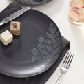 Roseto 12-Piece Dinnerware Set, Charcoal