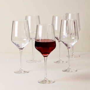 Tuscany Classics Angled Optic Wine Glasses - Set Of 6