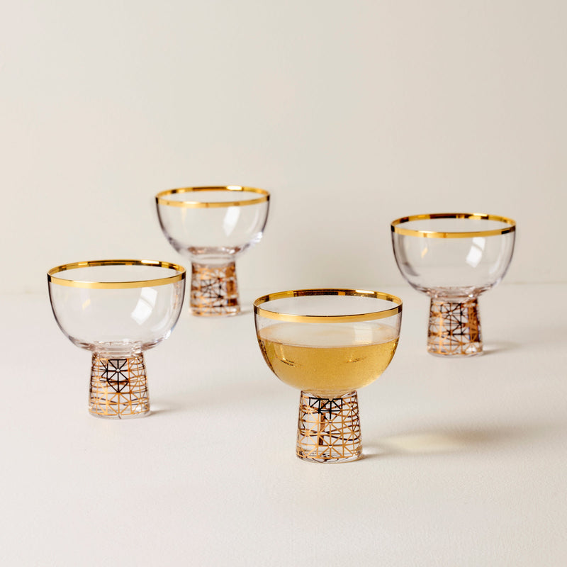 Tuscany Classics Gold Frost Coupe Glasses, Set of 4