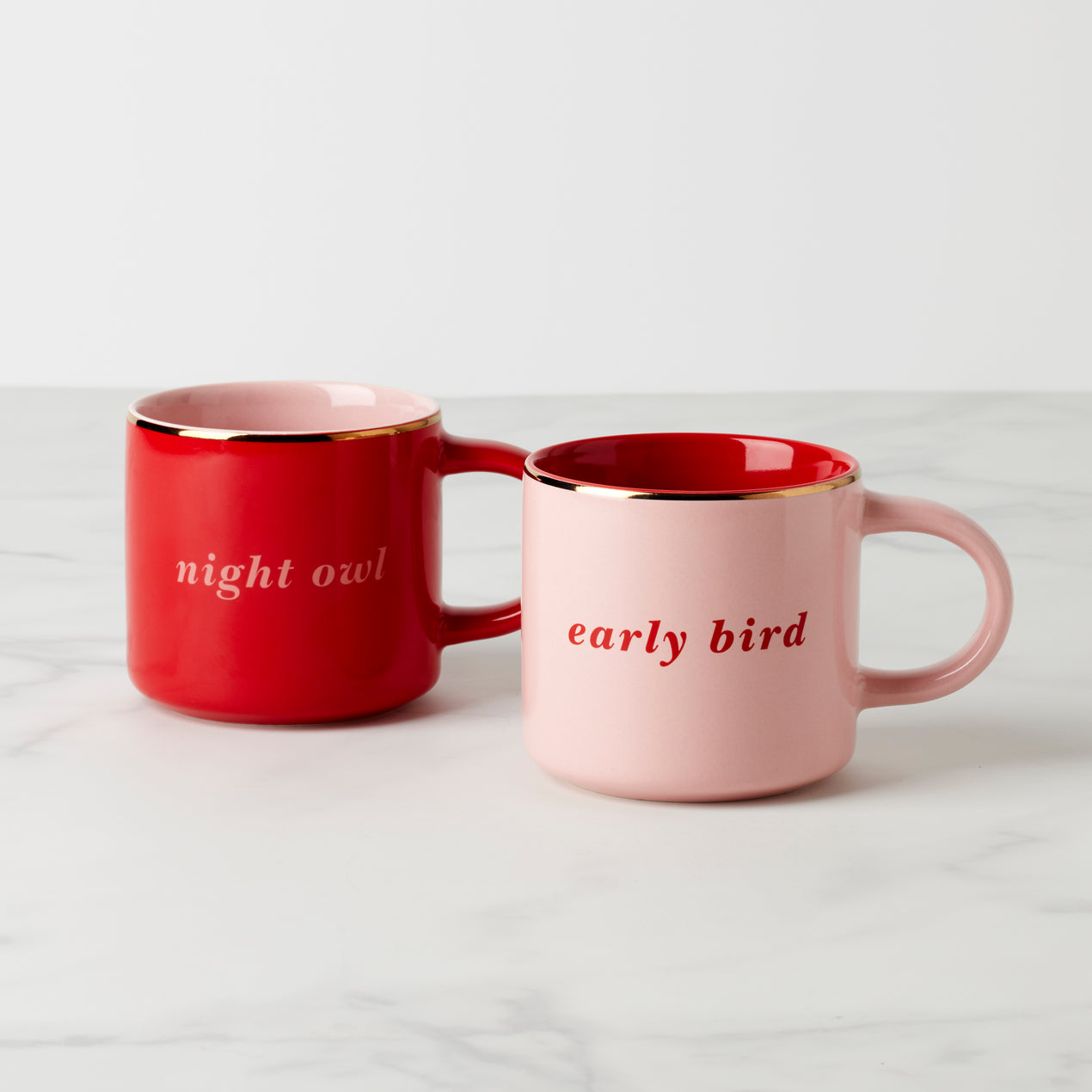 cambridge silversmiths Early Bird & Night Owl Mugs Set of 2