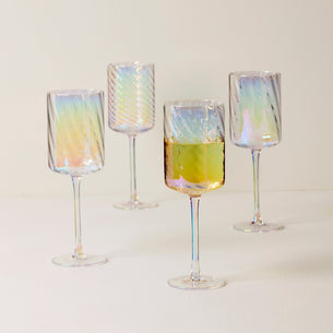 Tuscany Classics Iridescent White Wine Glasses - Set Of 4