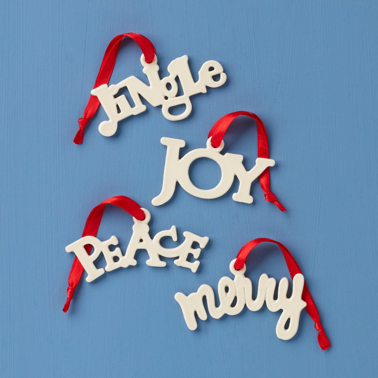 cambridge silversmiths Sentiment Charm Ornaments Set of 4