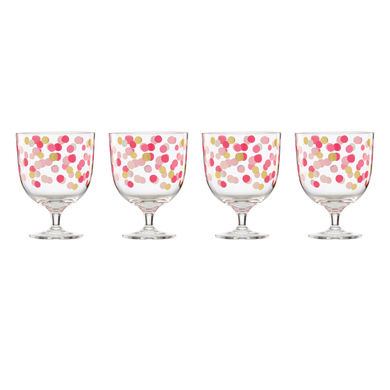 kate spade New york It's Raining Confetti Short Wine Glass, Set of 4
