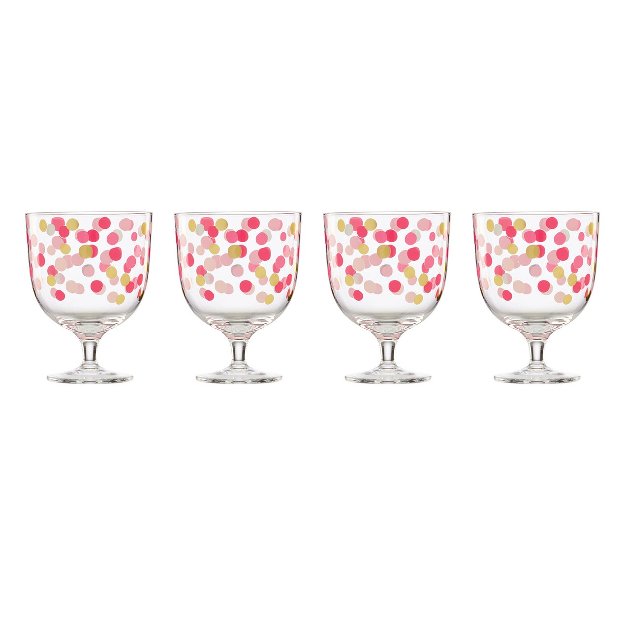 It's Raining Confetti Short Wine Glasses, Set of 4