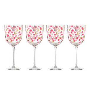 It's Raining Confetti Wine Glasses, Set of 4