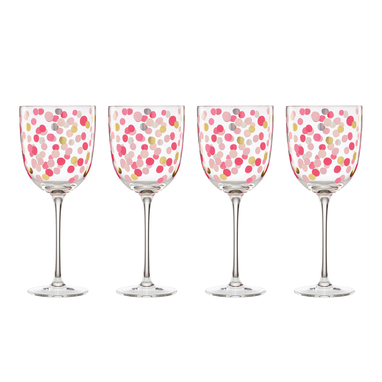 It's Raining Confetti Wine Glasses, Set of 4
