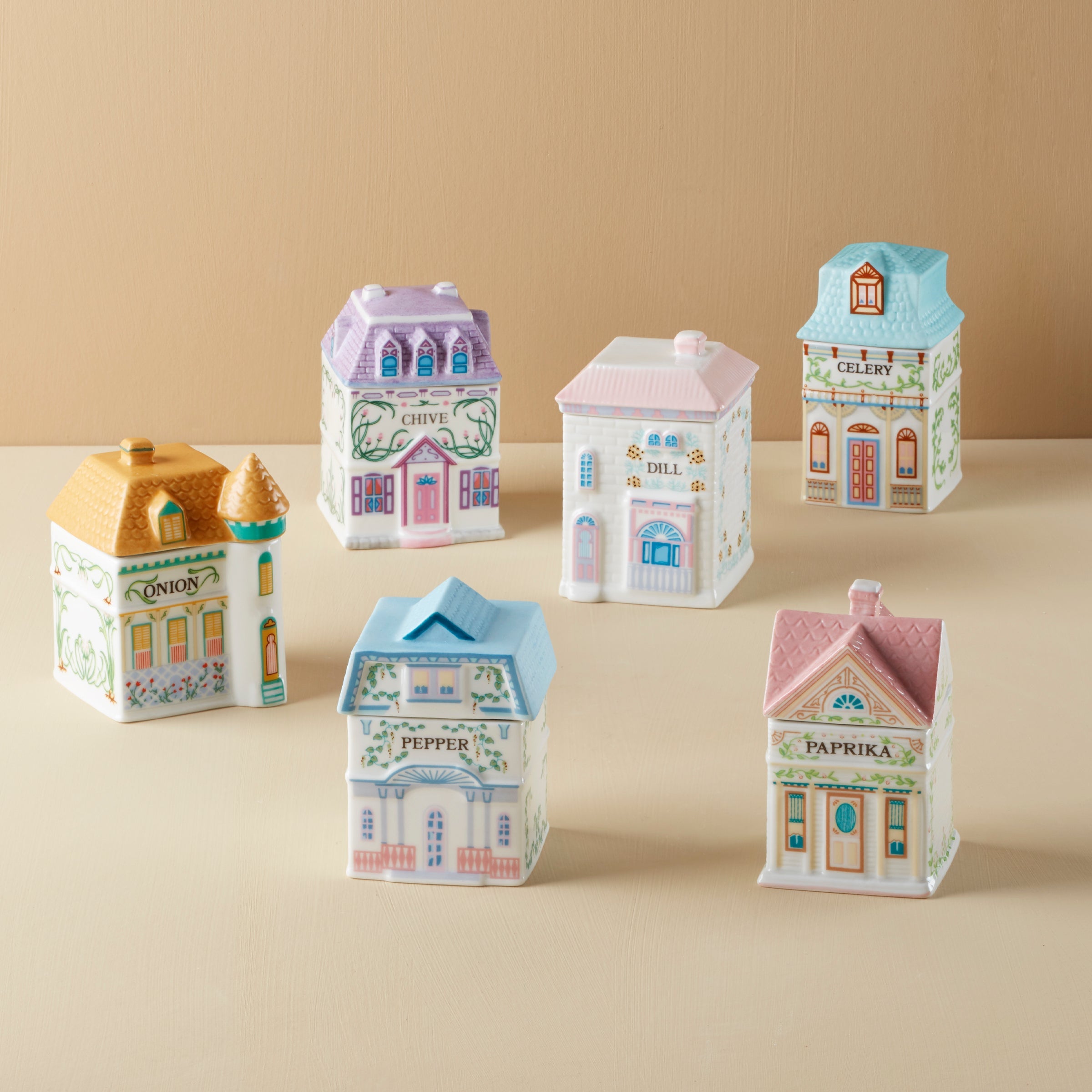 Lenox Spice Village 6-Piece Savory Street Spice Jar Set