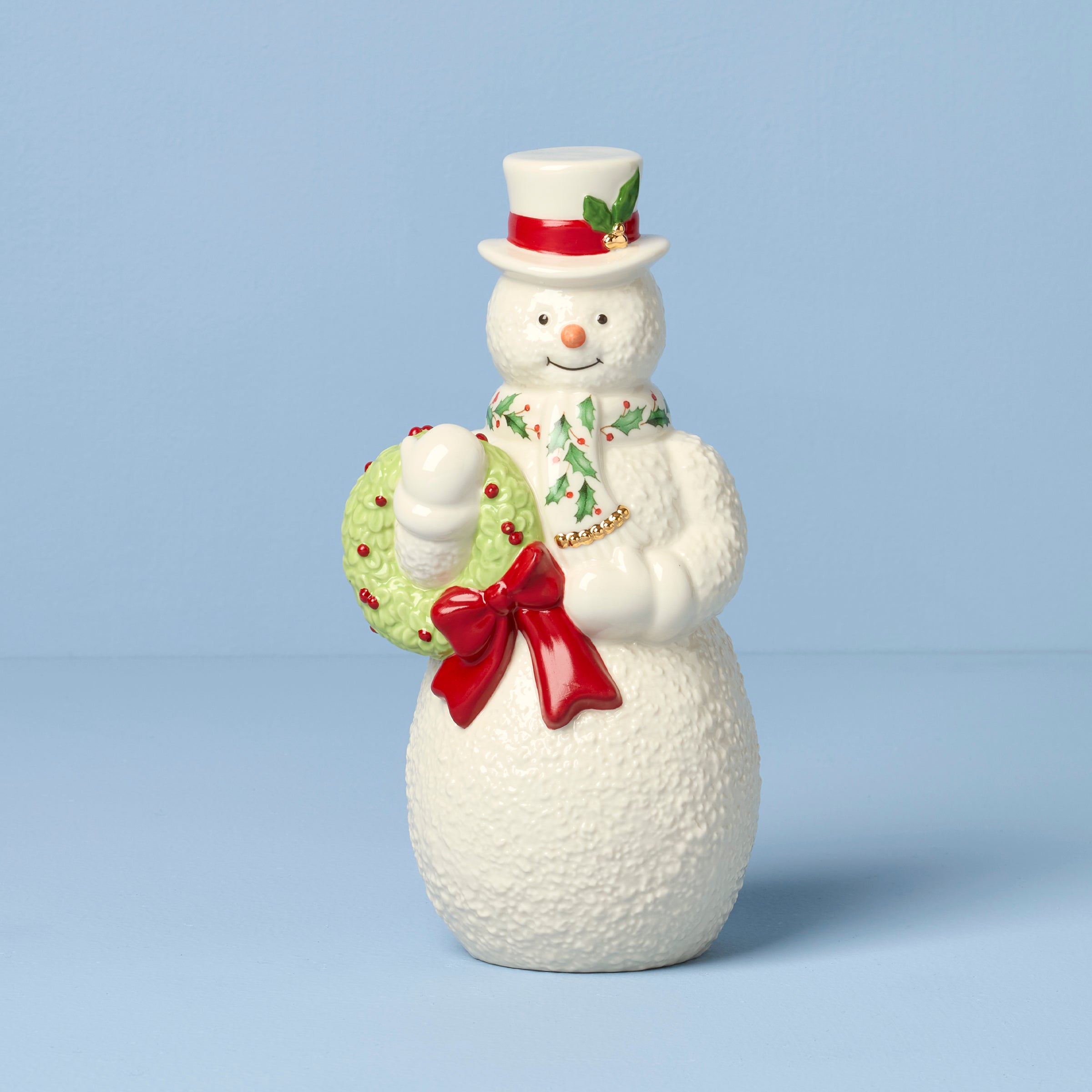 Ri　SnowMan 2025 Snowman With Wreath Figurine – Lenox Corporation