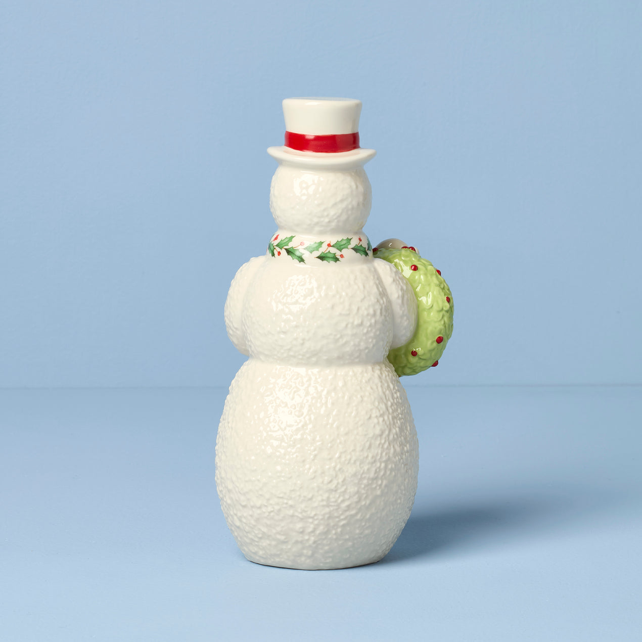 陶器のスノーマン 2025 Snowman With Wreath Figurine – Lenox Corporation