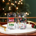 Holly Jolly Can Cooler Glasses, Set Of 2