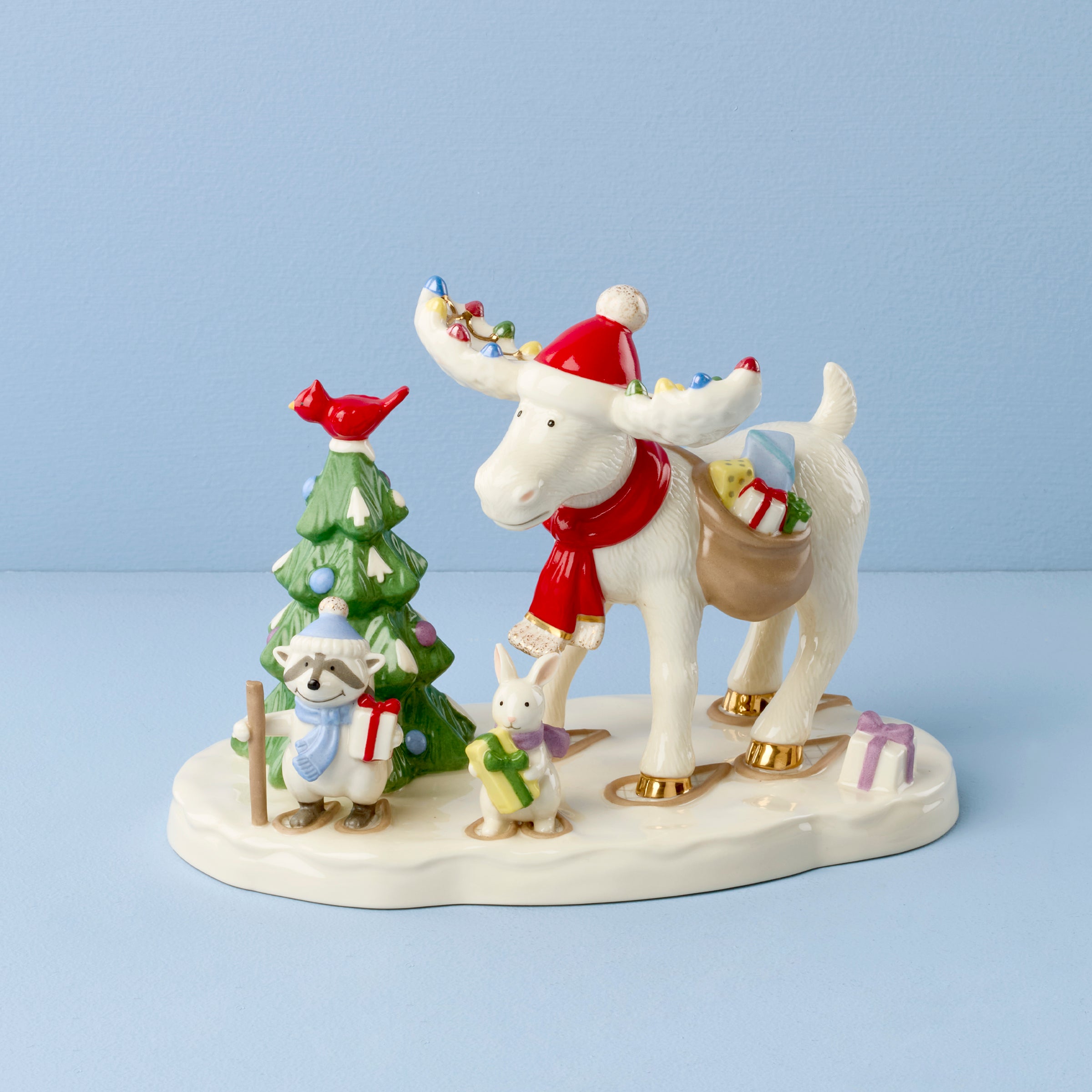 Marcel The Moose Delivering Gifts Figurine – Lenox Corporation