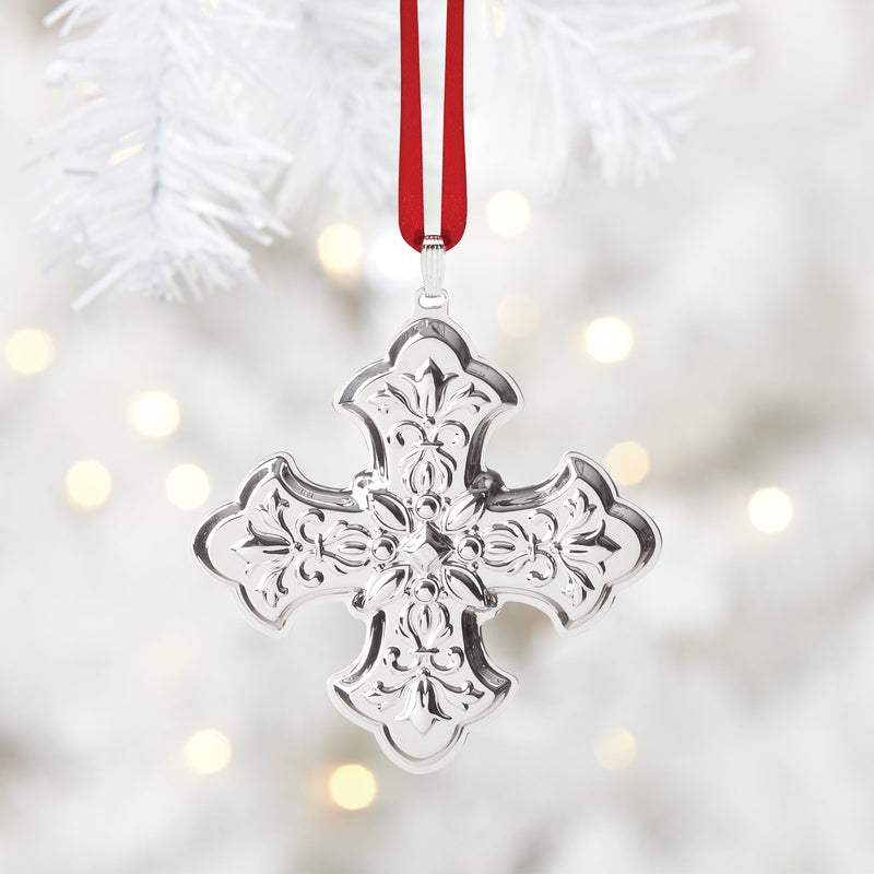 2025 Annual Christmas Cross Sterling Silver Ornament, 55th Edition