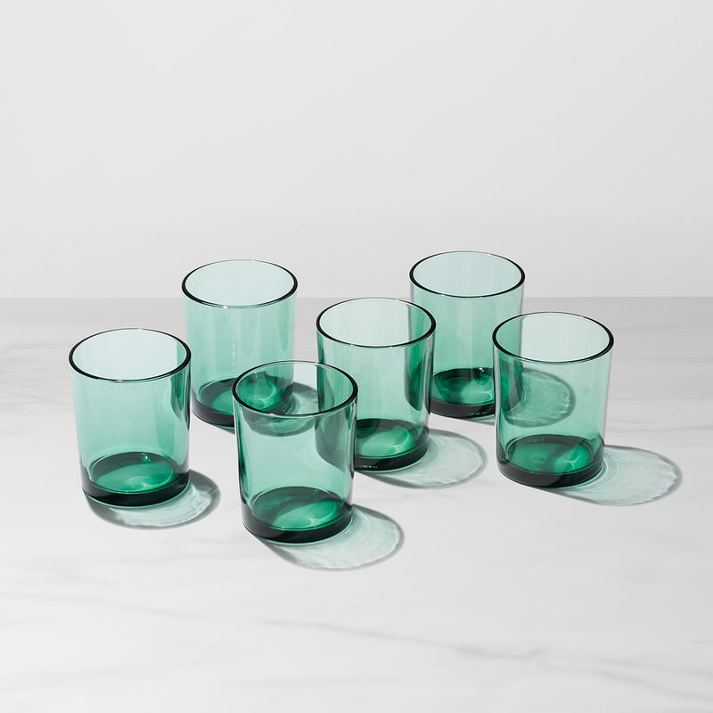 Merry & Bright Stackable Green Tall Glasses, Set Of 6