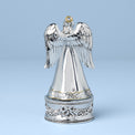 Vintage Christmas Musical Angel Silverplate Figurine, Silent Night