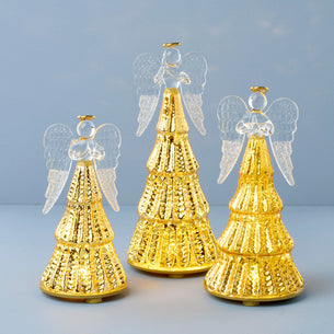 Radiant Light Lit Angel Figurines 3-Piece Set
