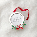 Holly Frame Silverplate Ornament