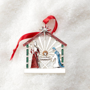 Nativity Charm Silverplate Ornament