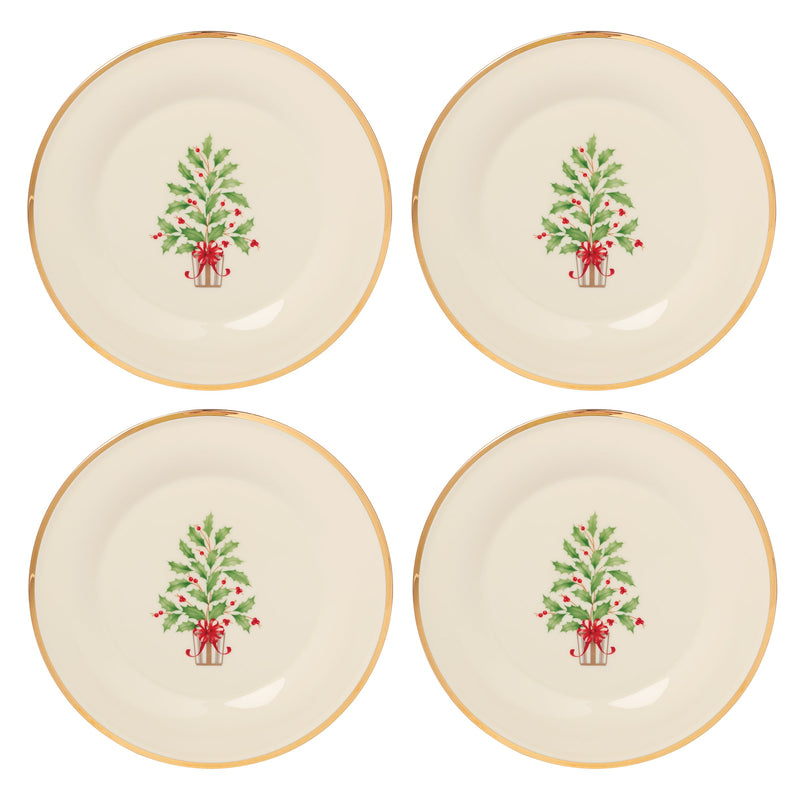 Holiday Tree Accent Plates, Set of 4